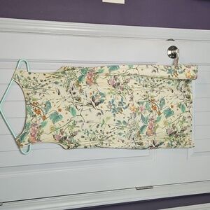 Komono Floral Mini Dress - Cream and Green